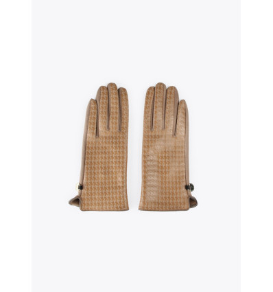 Guantes Lola Casademunt Pata de gallo camel