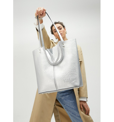 Shopper Lola Casademunt Metalic plata