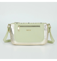 Bandolera Mimi Mua tachuelas verde pistacho