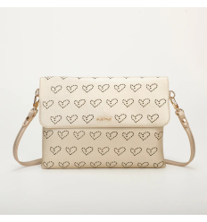 Bandolera Mimi Mua coraz&oacute;n perforado dorado