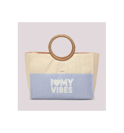 Bolso de playa Mimi Mua I love celeste